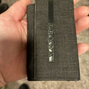 Prada Charcoal Fabric Key Holder